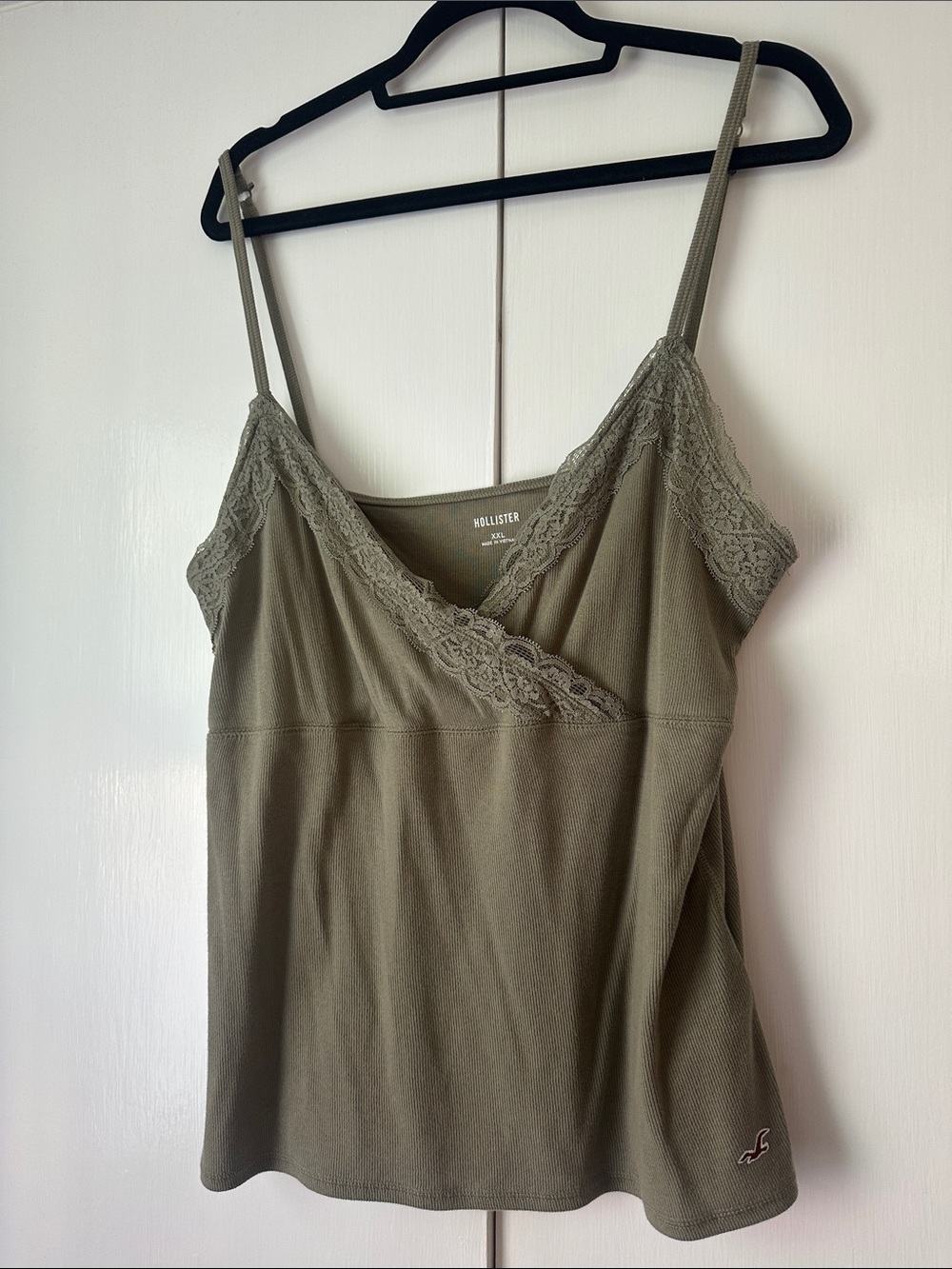 Hollister Olive Green Lace-Trim Cami